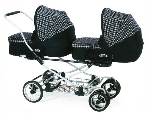 Double buggies (twins,etc.) - Extracombi pram with Domino chassis