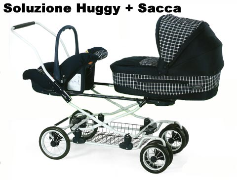Double buggies (twins,etc.) - Extracombi pram with Domino chassis